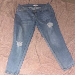 Light Blue Distressed Skinny Jeans